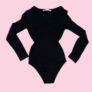 Black Zara Long-Sleeve Body Suit